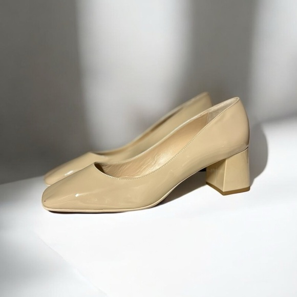 🌻NEW Ron White Lizbeth Bone Color Patent Leather Waterproof Italian Heel size 10 - Picture 2 of 12